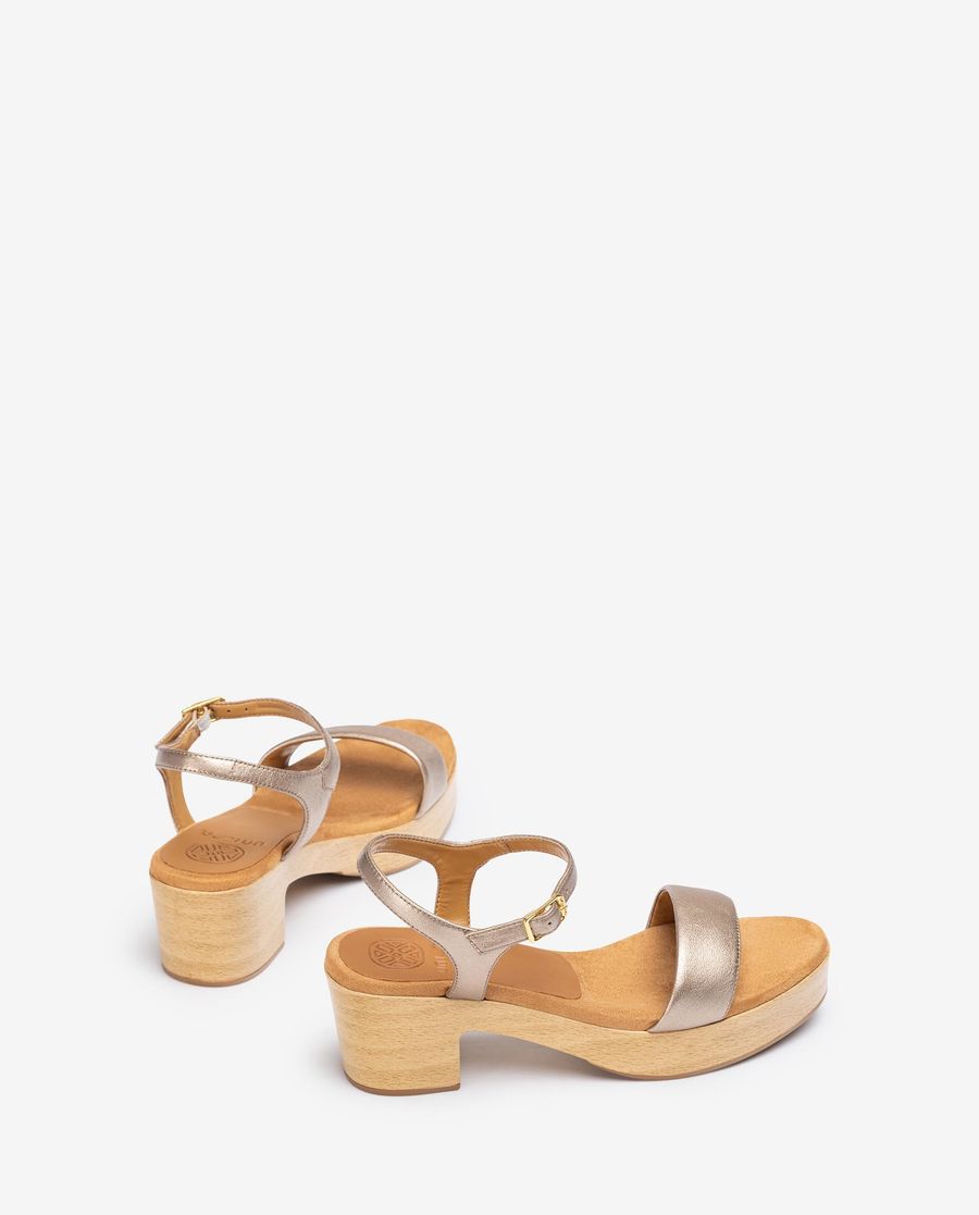 Sandales Unisa effet bois pour femme - Bronze