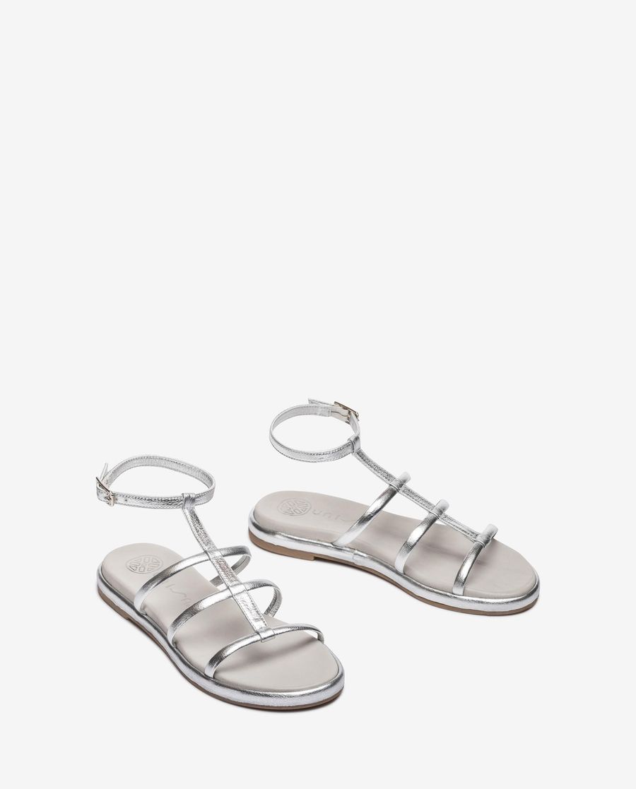 Sandales à bride arrière métalliques Unisa pour femme - Argent