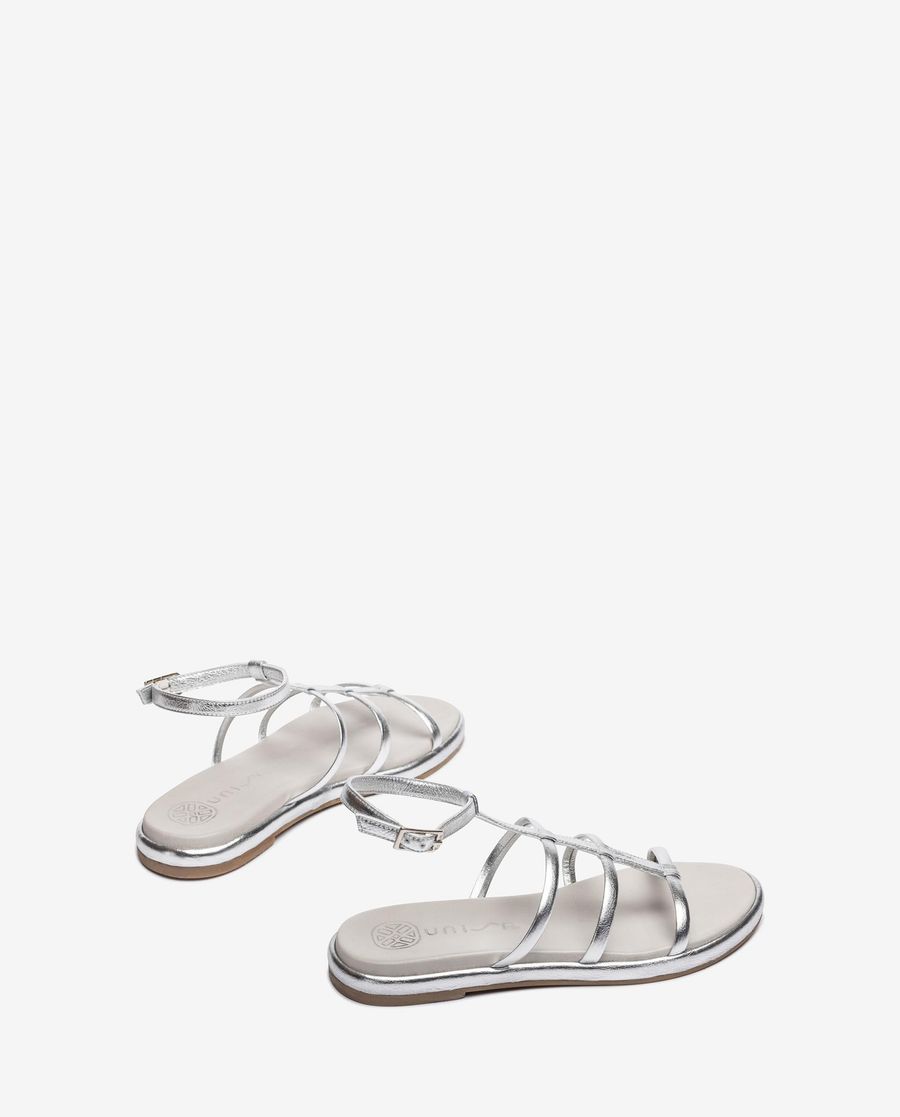 Sandales à bride arrière métalliques Unisa pour femme - Argent
