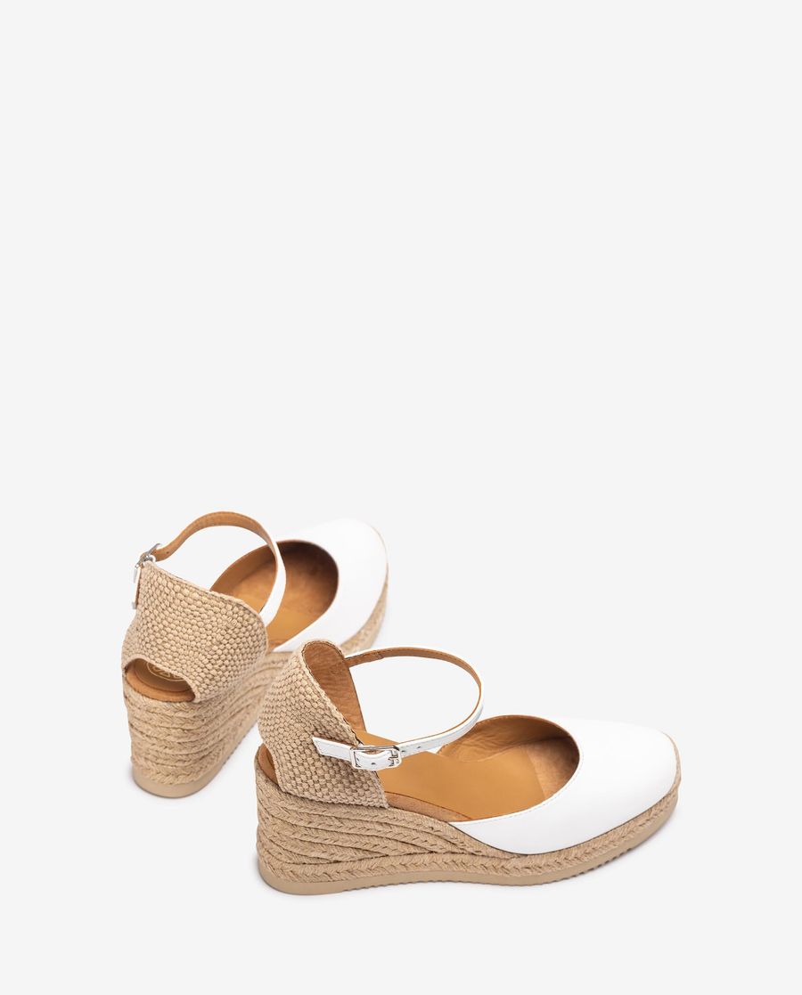 Espadrilles à bride arrière en cuir Unisa pour femme - Blanc