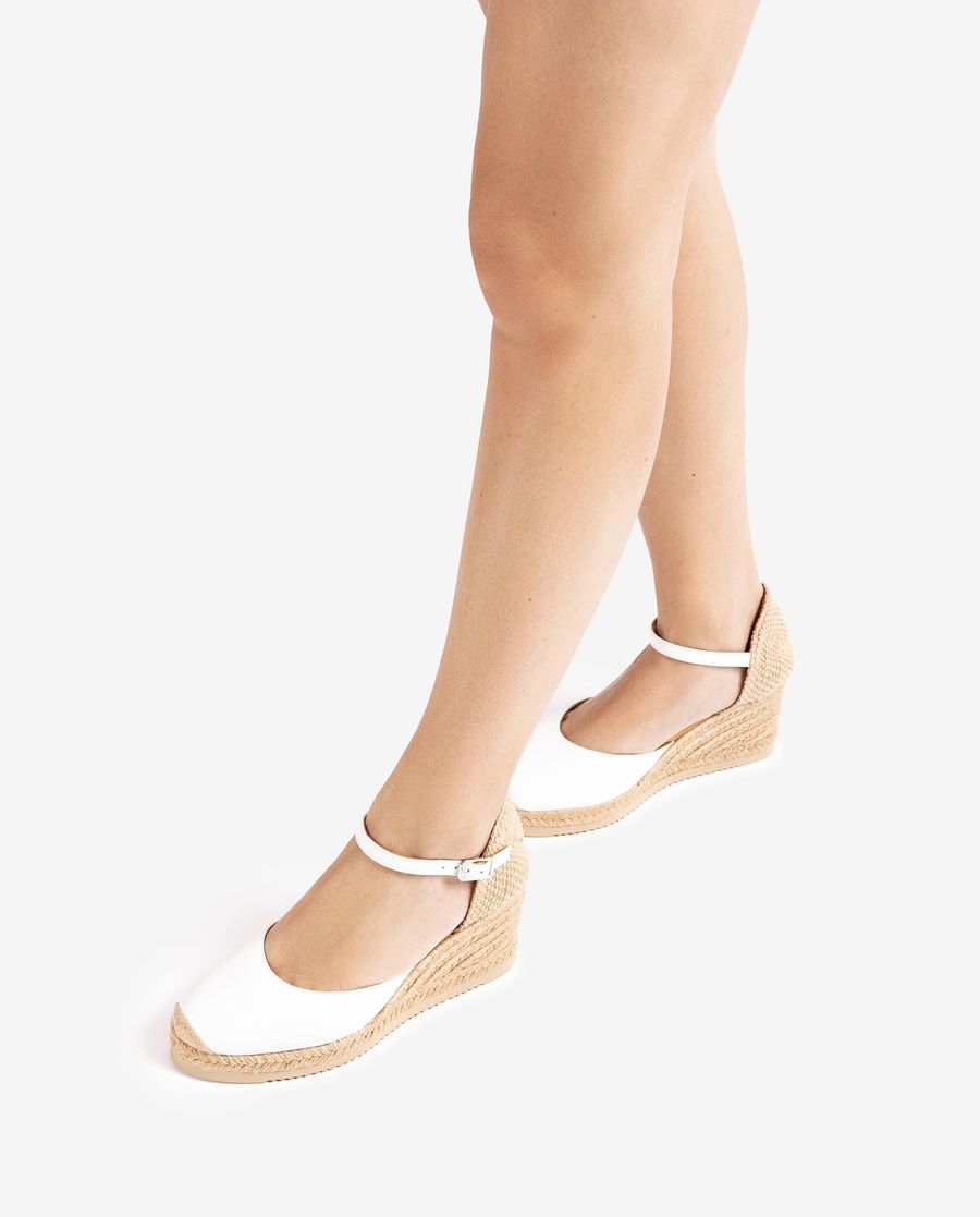 Espadrilles à bride arrière en cuir Unisa pour femme - Blanc