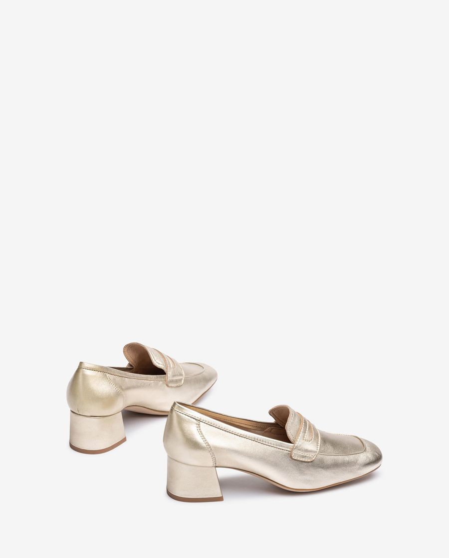 Mocassins Métallisés Non Doublés Unisa Femme - Doré