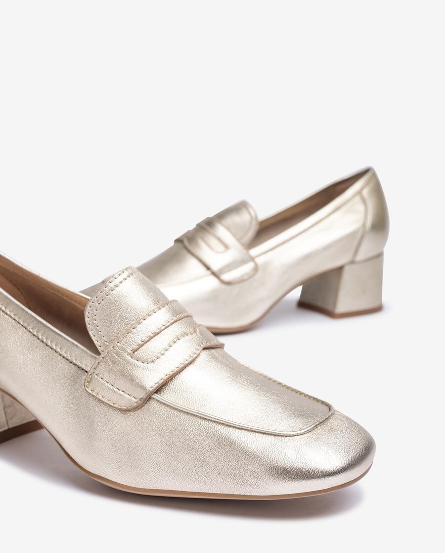 Mocassins Métallisés Non Doublés Unisa Femme - Doré