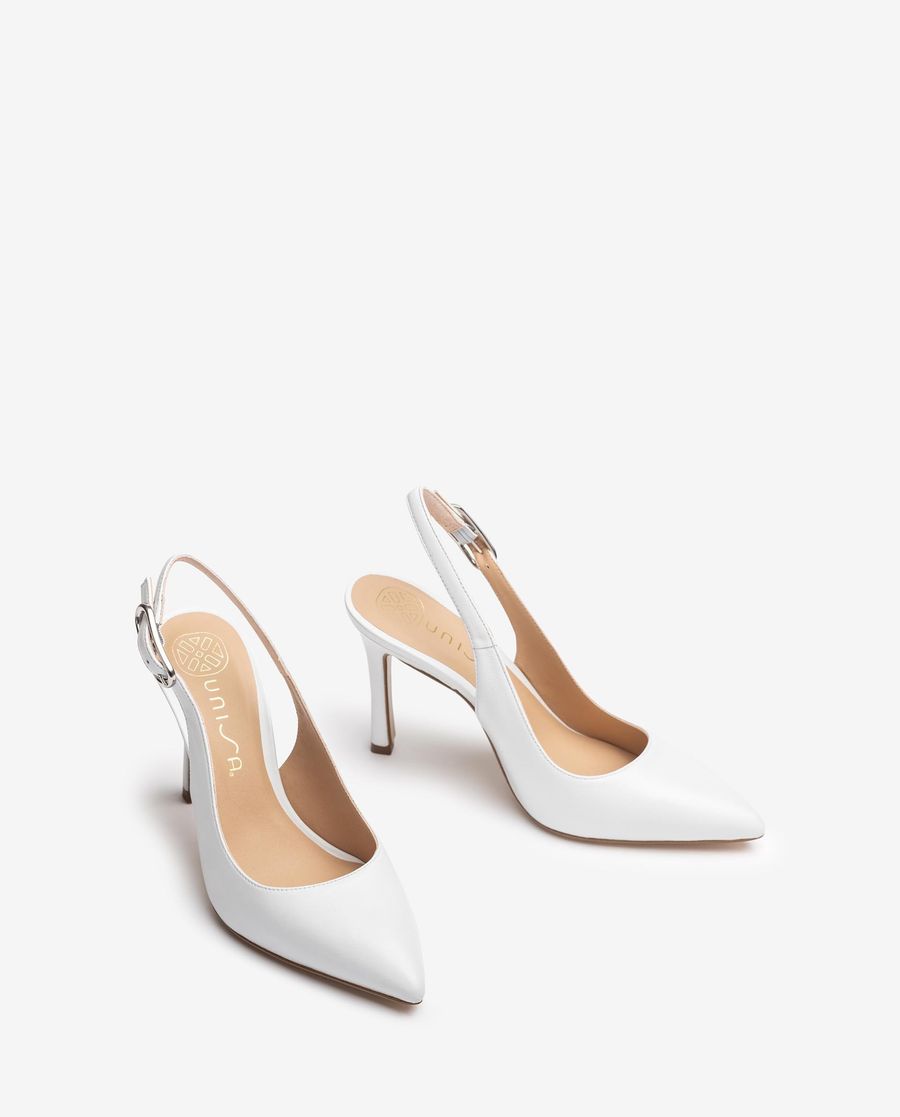 Escarpins à bride arrière à talon haut Unisa pour femme - Blanc