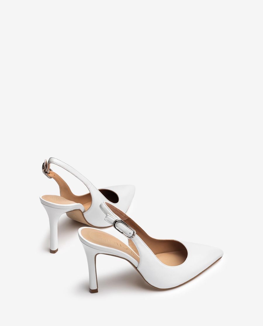 Escarpins à bride arrière à talon haut Unisa pour femme - Blanc