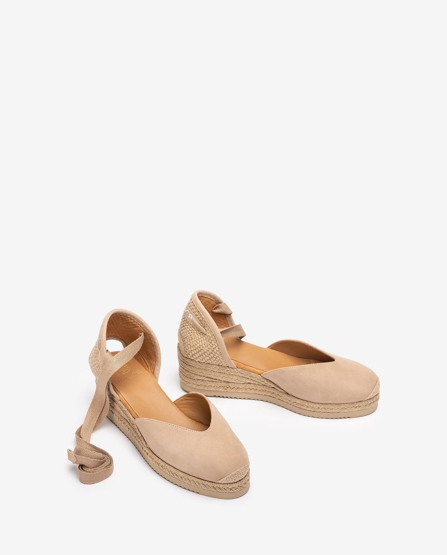 Espadrilles basses à lacets Unisa pour femme - Beige