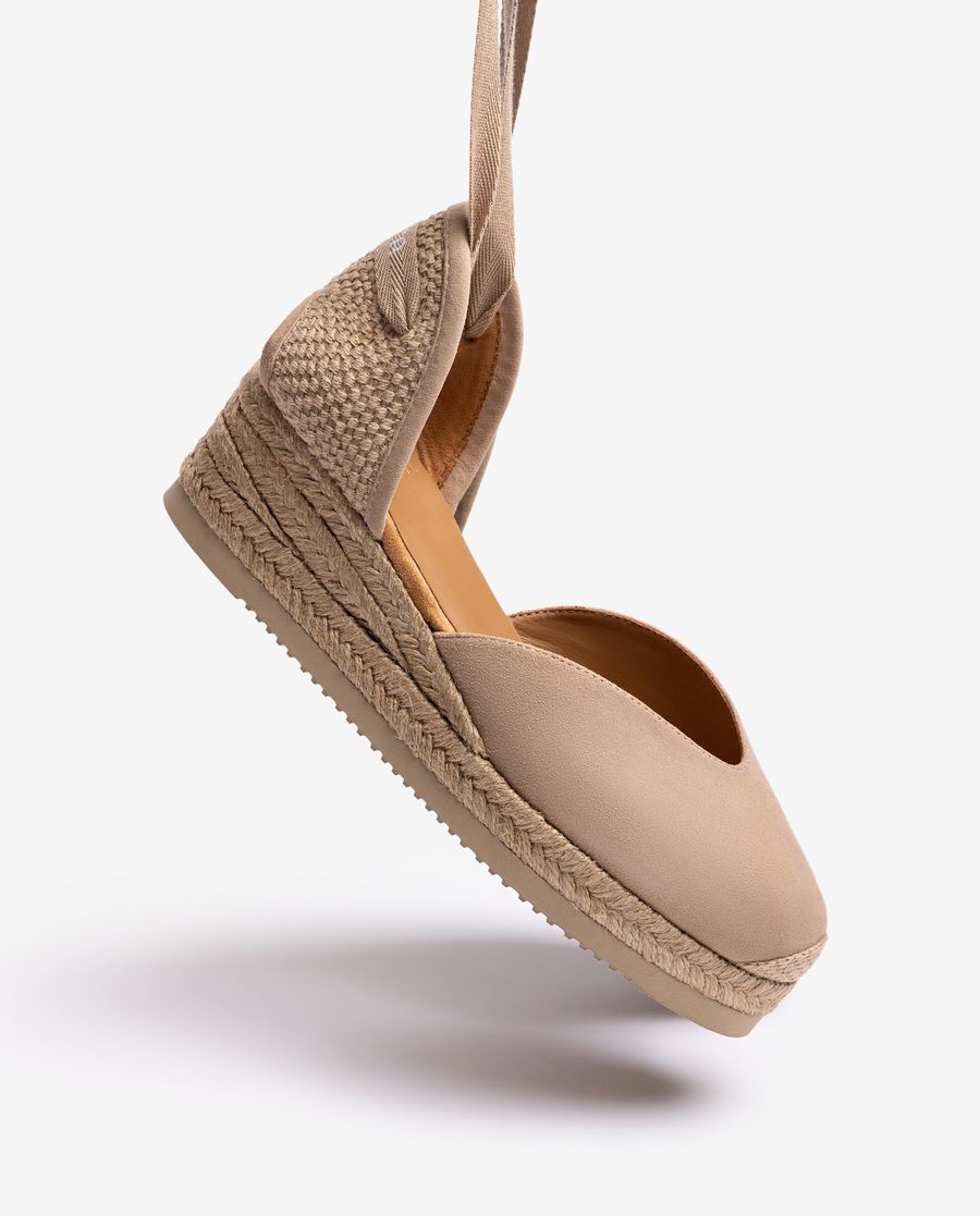 Espadrilles basses à lacets Unisa pour femme - Beige