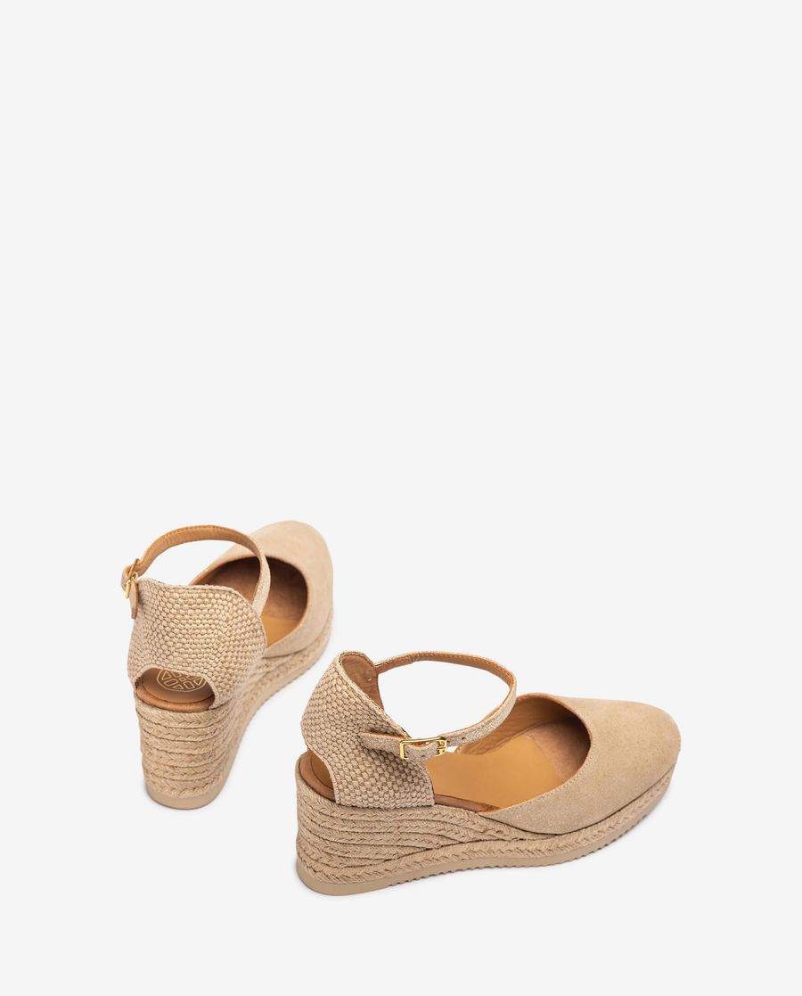 Espadrilles à talons hauts en daim métallisé Unisa pour femme - Doré