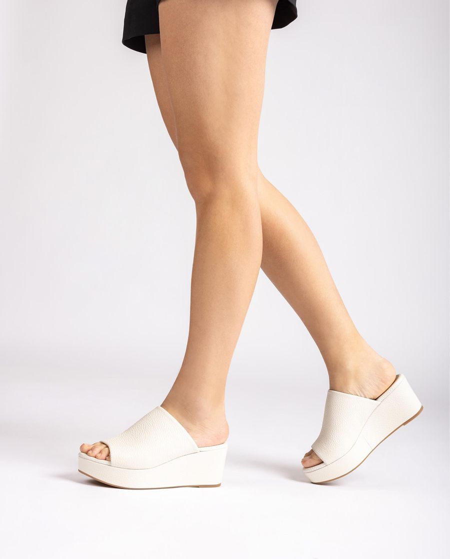 Sandales mules en cuir Unisa pour femme - Blanc