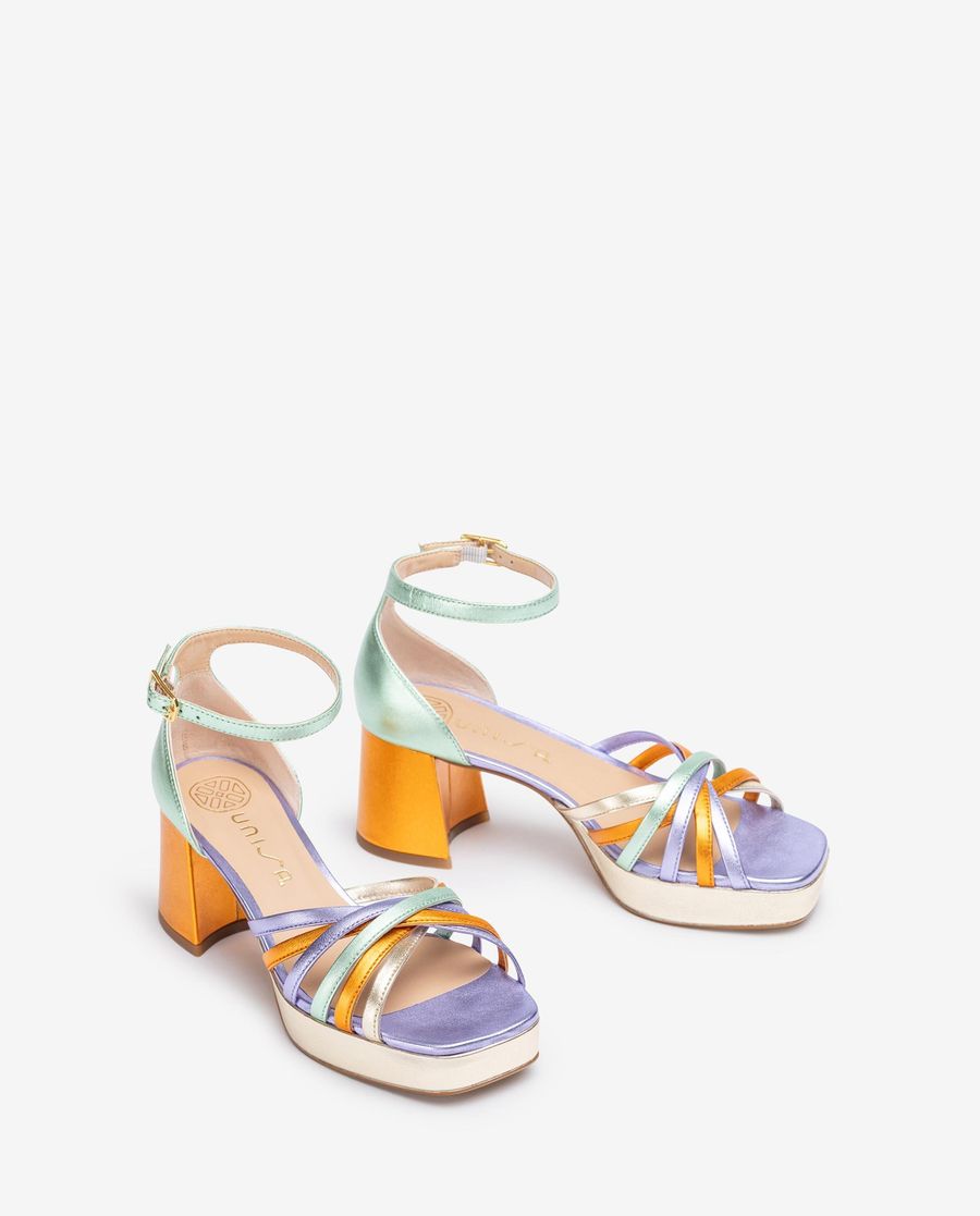 Sandales à brides métalliques Unisa pour femme - Multicolore