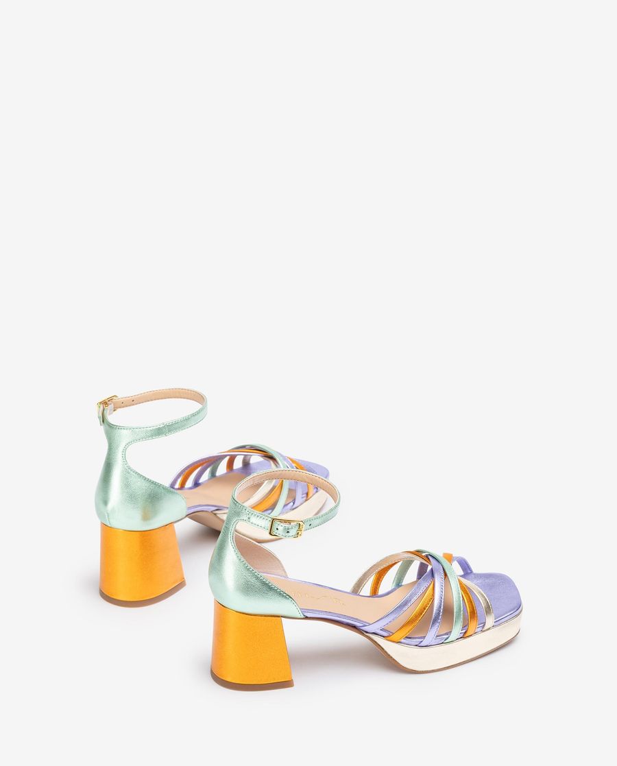 Sandales à brides métalliques Unisa pour femme - Multicolore