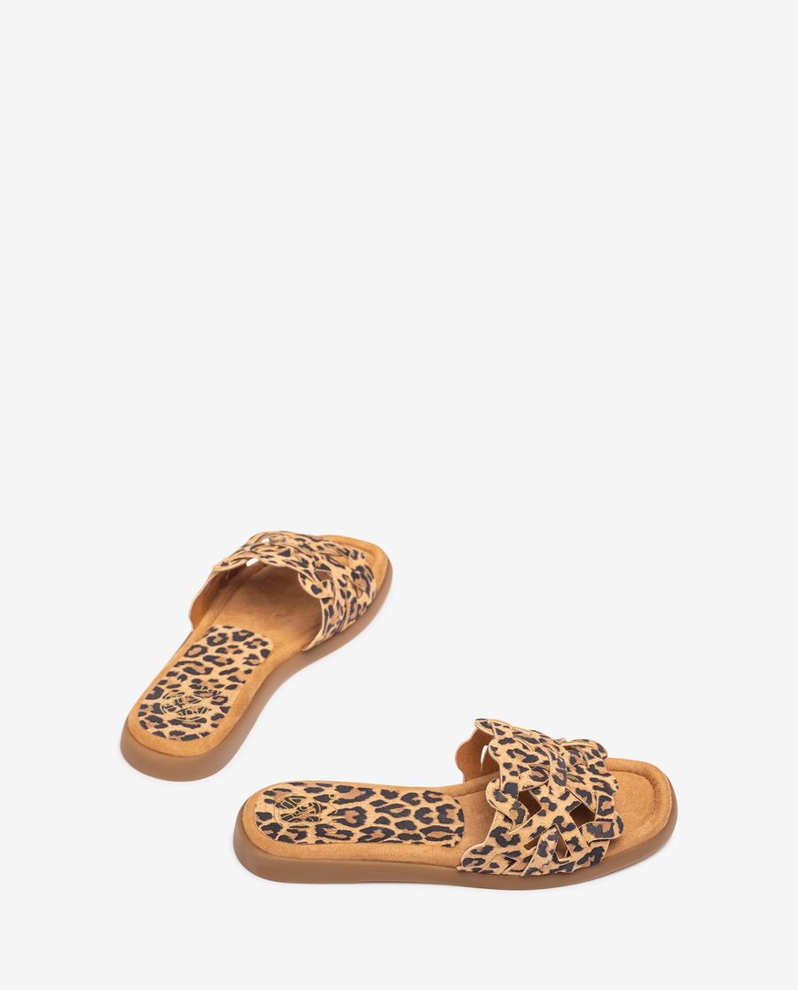 Sandales plates Unisa pour femme avec tige géométrique - Marron