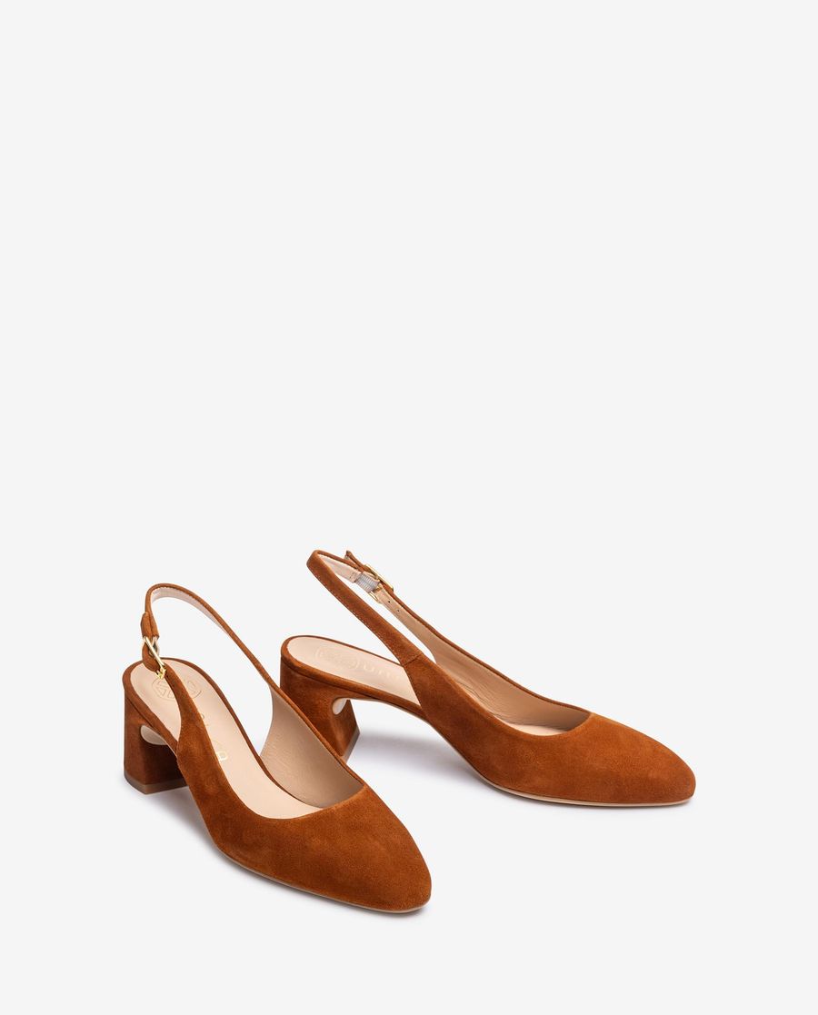 Espadrilles à bout rond et bride arrière Unisa pour femme - Marron