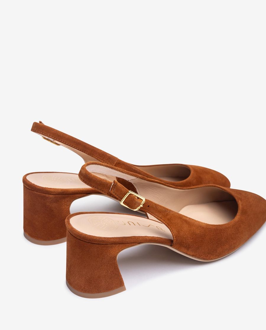 Espadrilles à bout rond et bride arrière Unisa pour femme - Marron