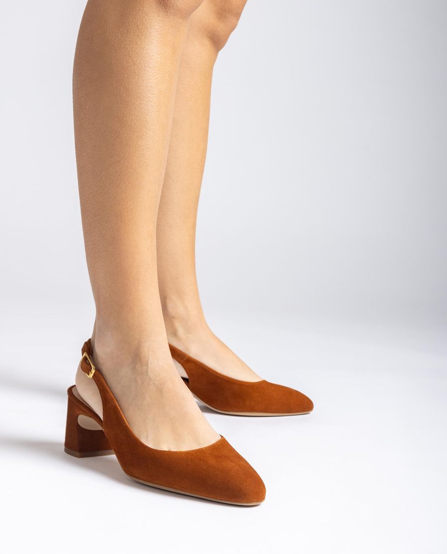 Espadrilles à bout rond et bride arrière Unisa pour femme - Marron