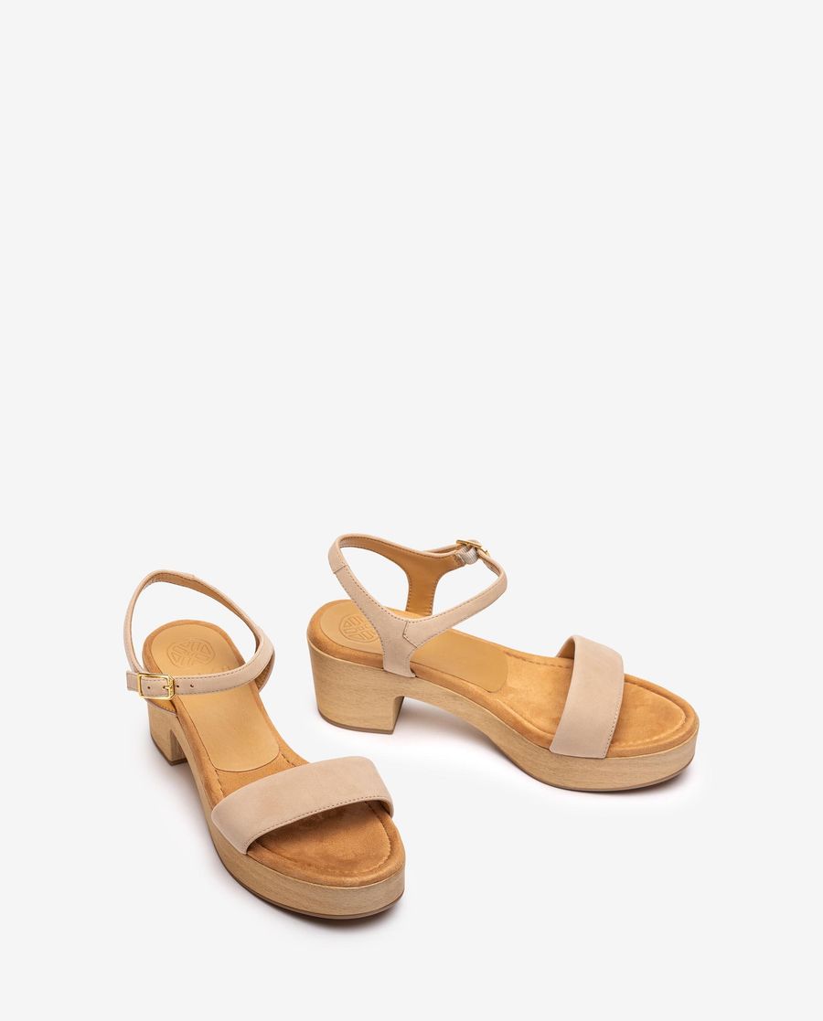 Sandales Unisa effet bois pour femme - Beige
