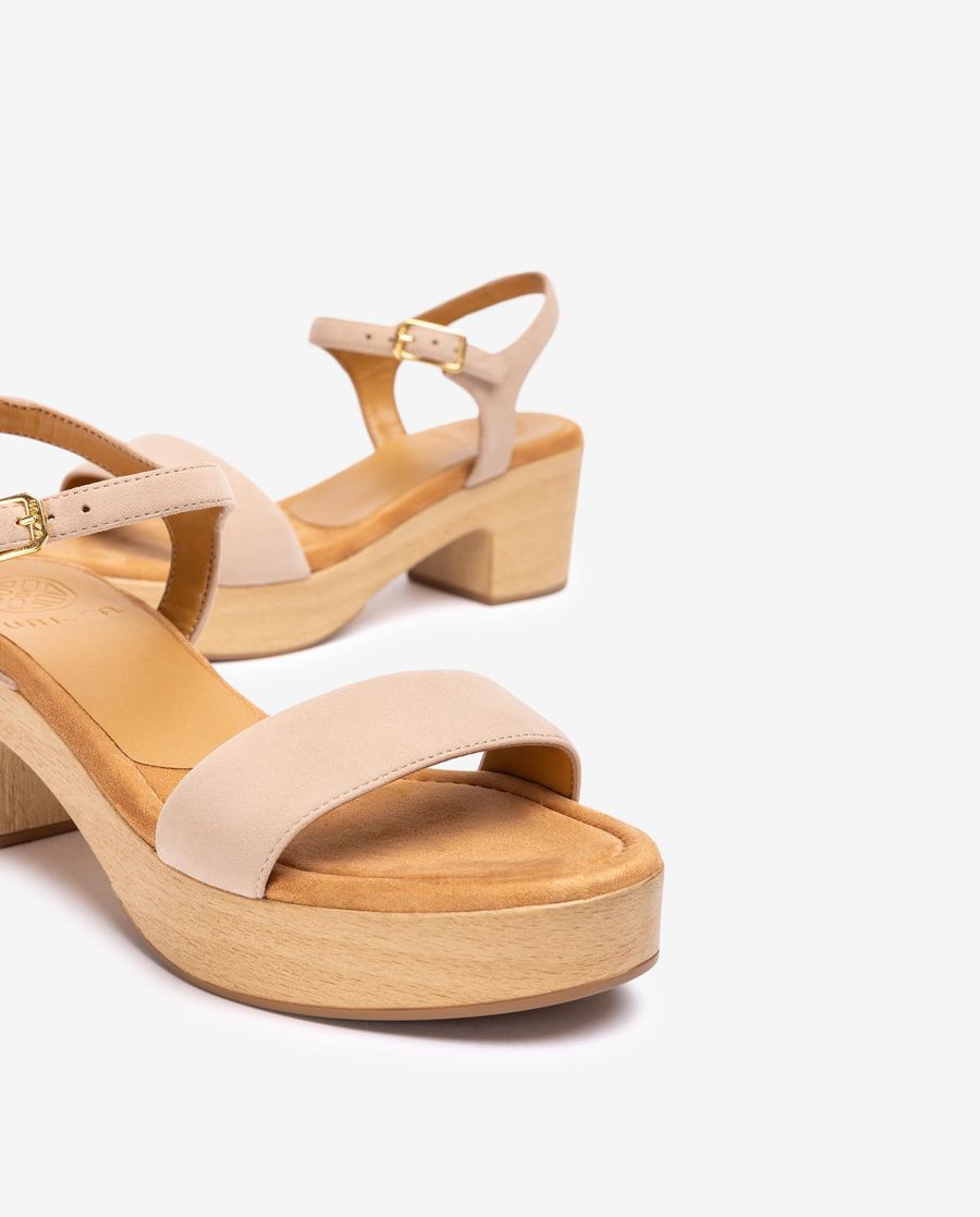 Sandales Unisa effet bois pour femme - Beige