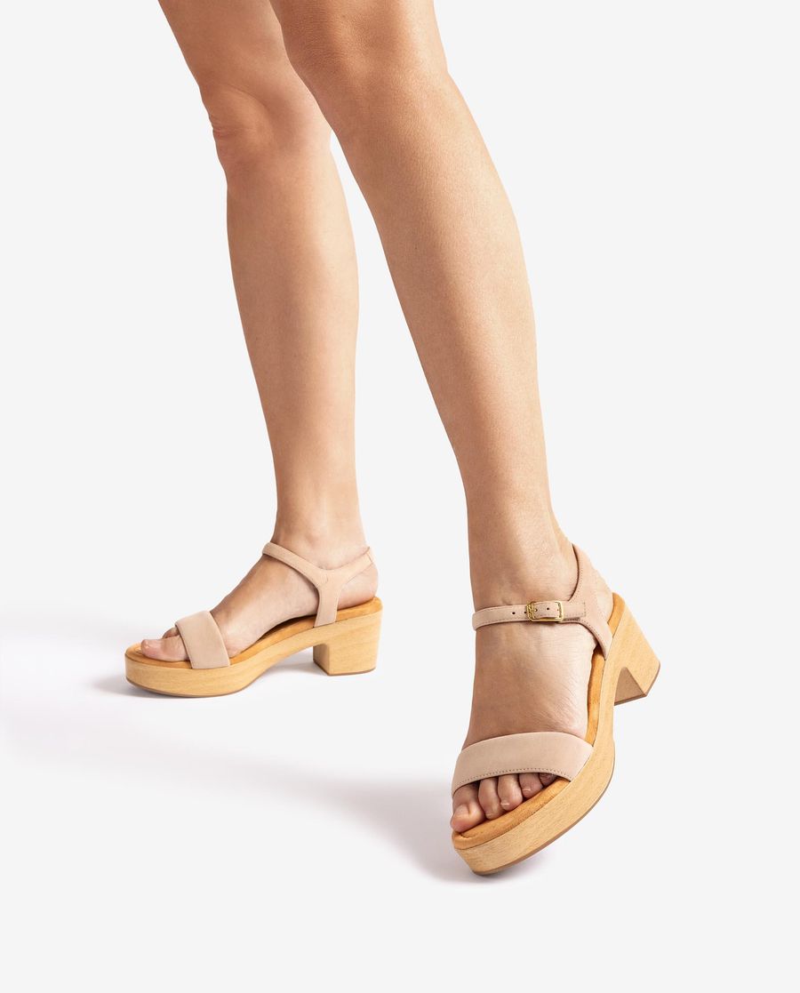 Sandales Unisa effet bois pour femme - Beige