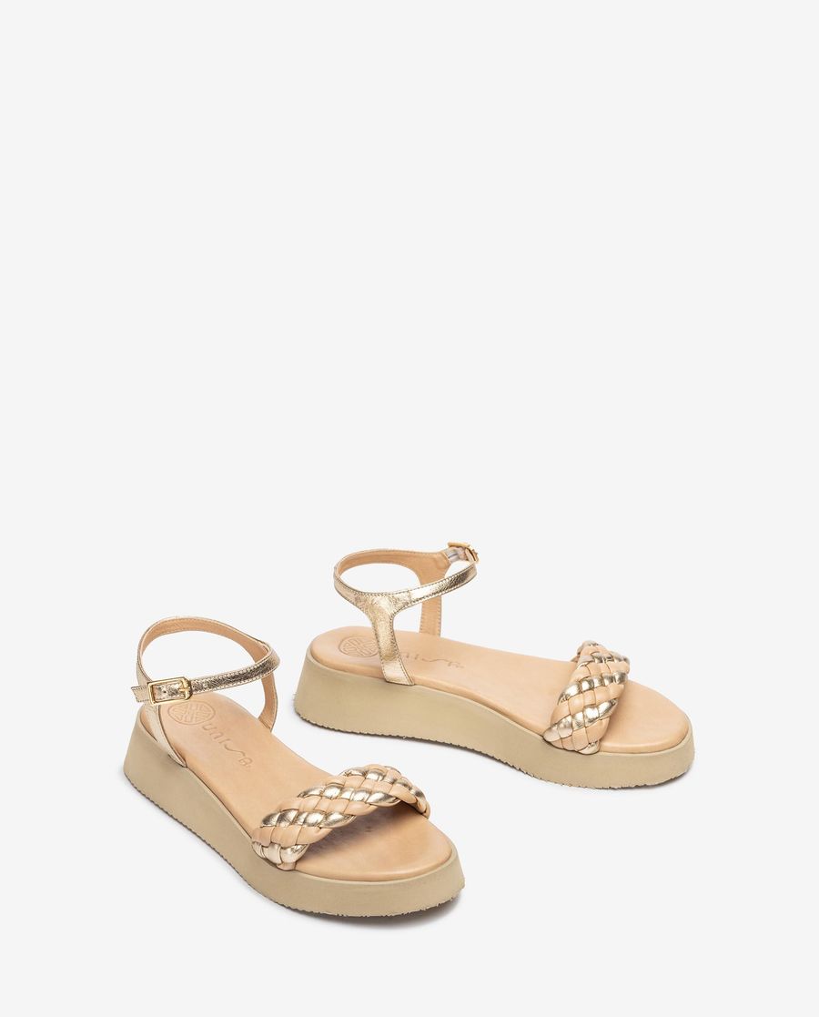 Sandales tressées Unisa pour femme - Doré