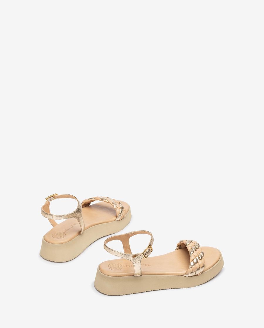 Sandales tressées Unisa pour femme - Doré