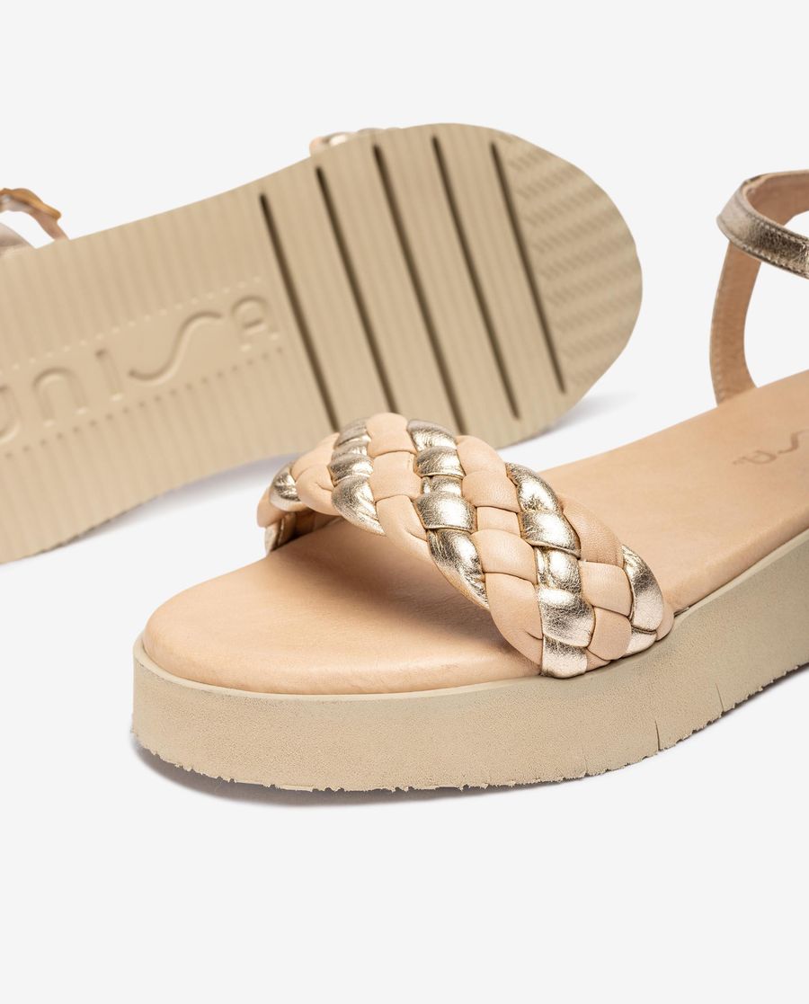 Sandales tressées Unisa pour femme - Doré