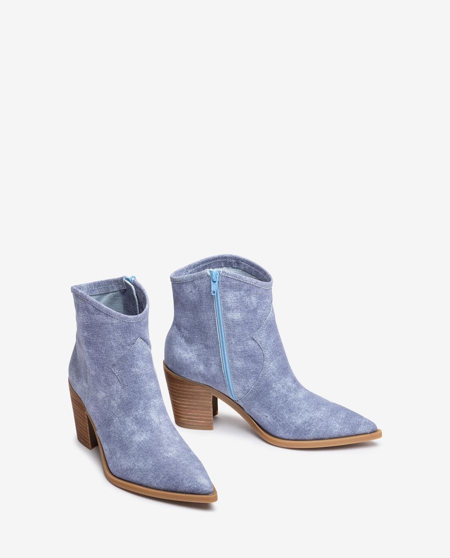Bottines cowboy Unisa femme non doublées - Bleu