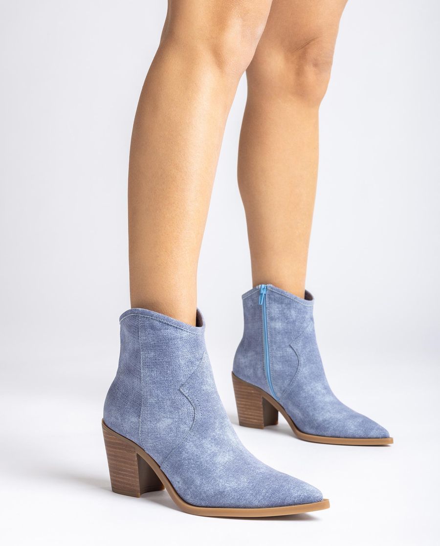 Bottines cowboy Unisa femme non doublées - Bleu