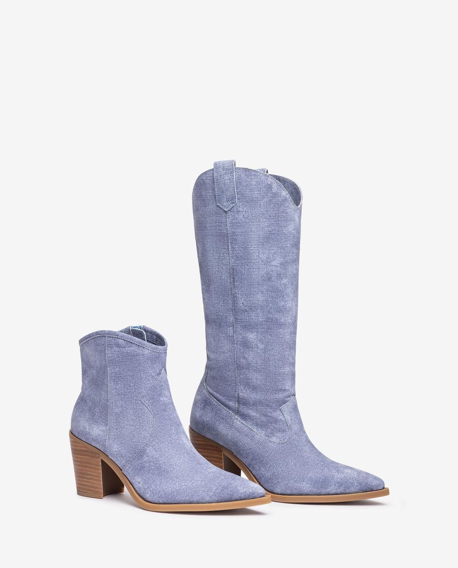 Bottines cowboy Unisa femme non doublées - Bleu