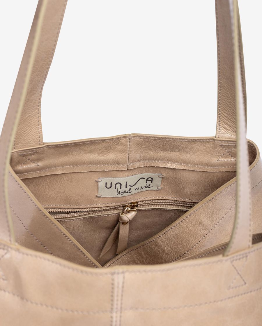 Maxi sac en cuir verni Unisa pour femme - Beige