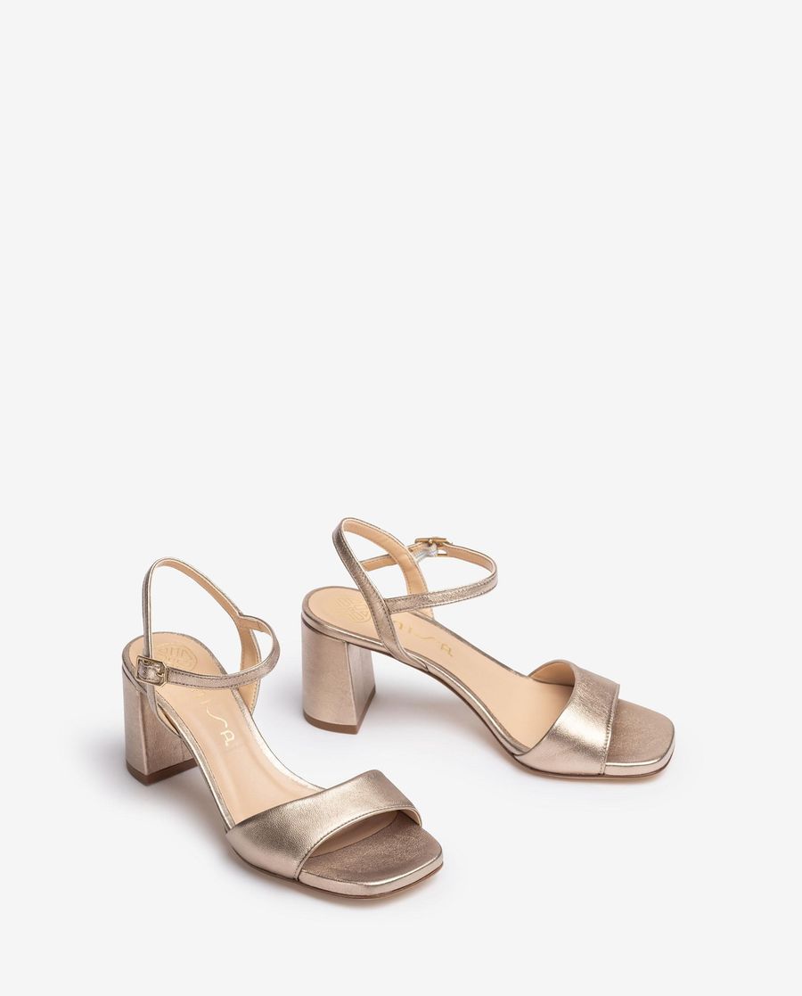 Sandales en cuir métallisé Unisa pour femme - Bronze