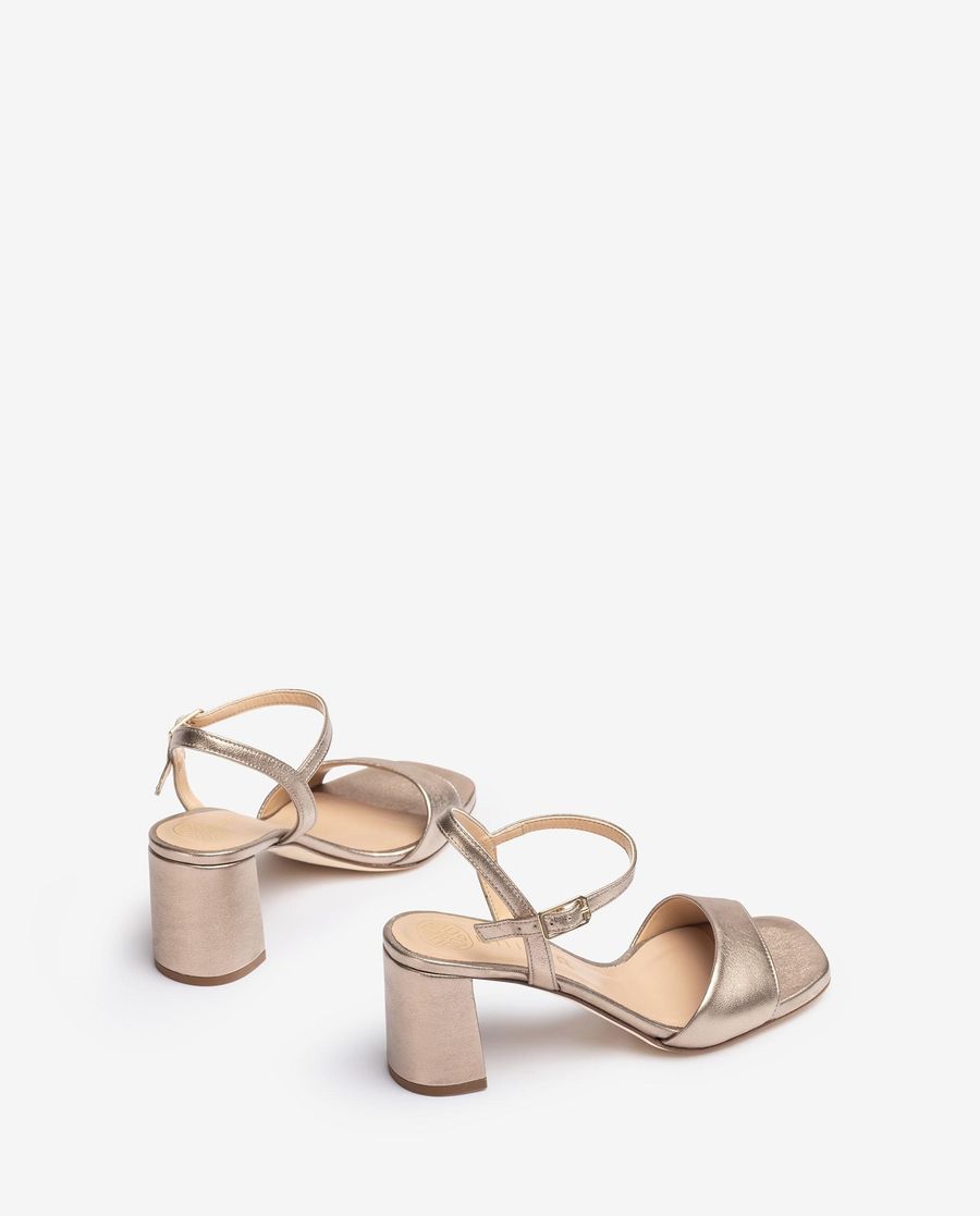 Sandales en cuir métallisé Unisa pour femme - Bronze