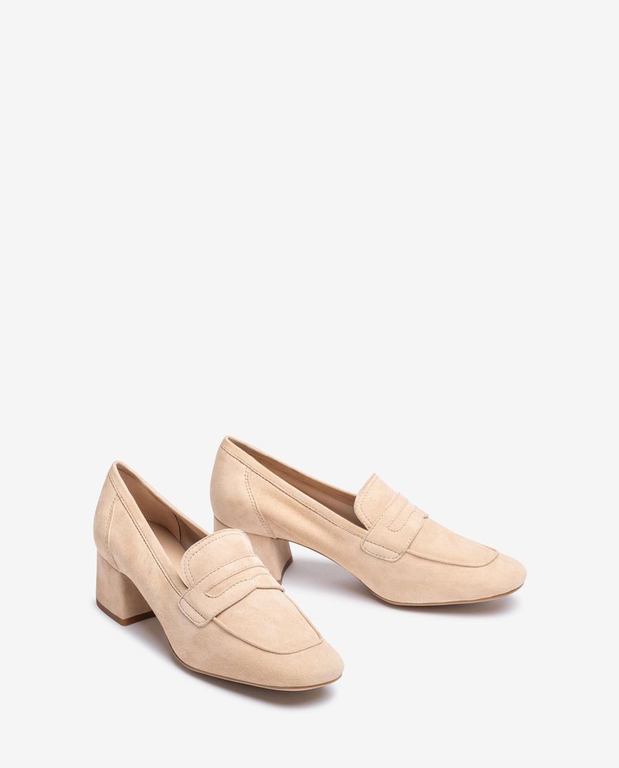 Mocassins en daim non doublés Unisa pour femme - Beige