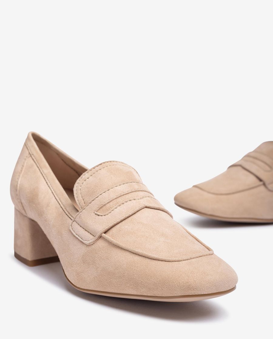 Mocassins en daim non doublés Unisa pour femme - Beige