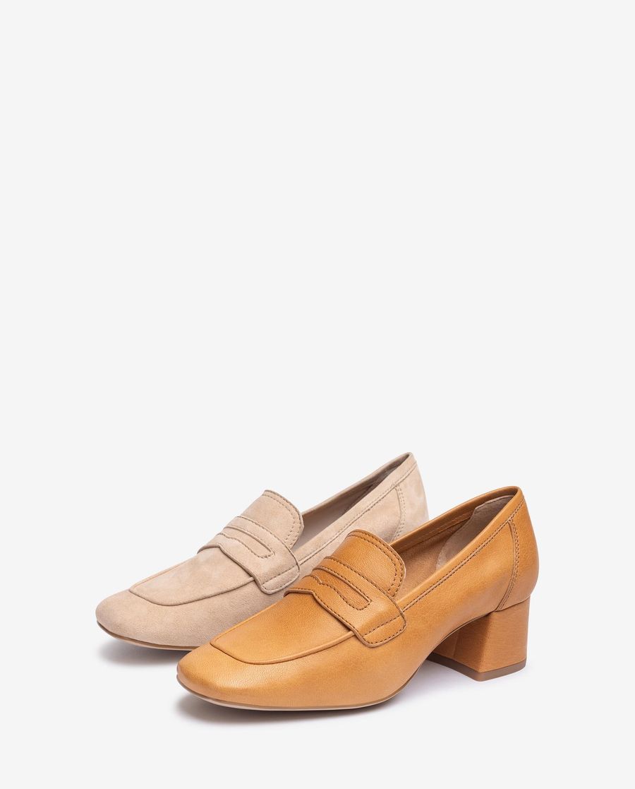 Mocassins en daim non doublés Unisa pour femme - Beige