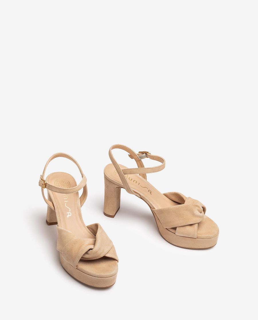 Sandales à larges brides croisées Unisa pour femme - Beige