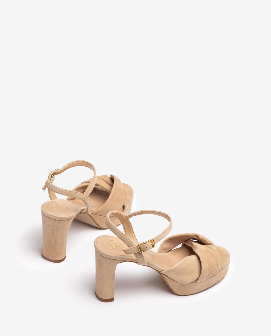 Sandales à larges brides croisées Unisa pour femme - Beige