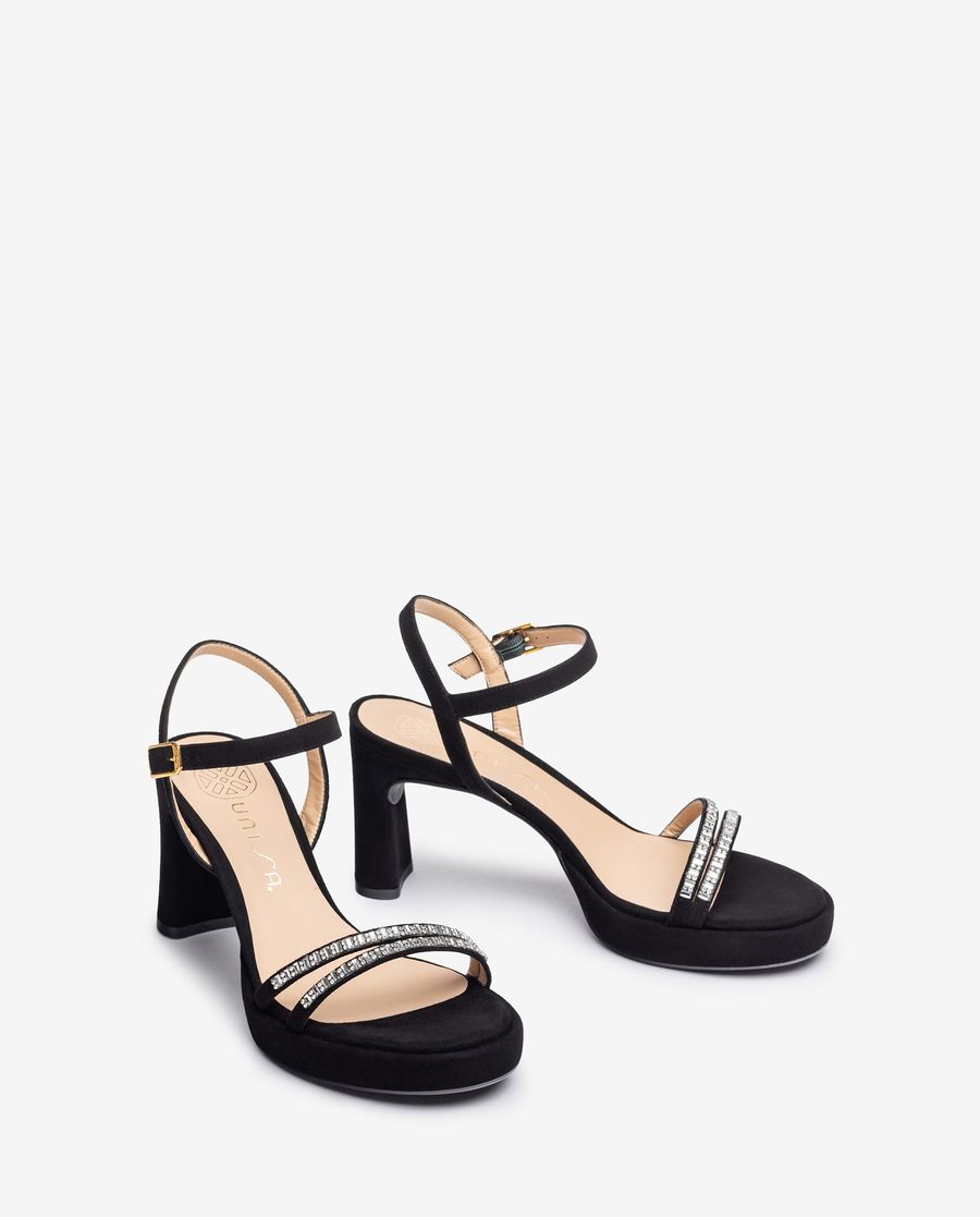 Sandales habillées à cristaux Unisa pour femme - Noir