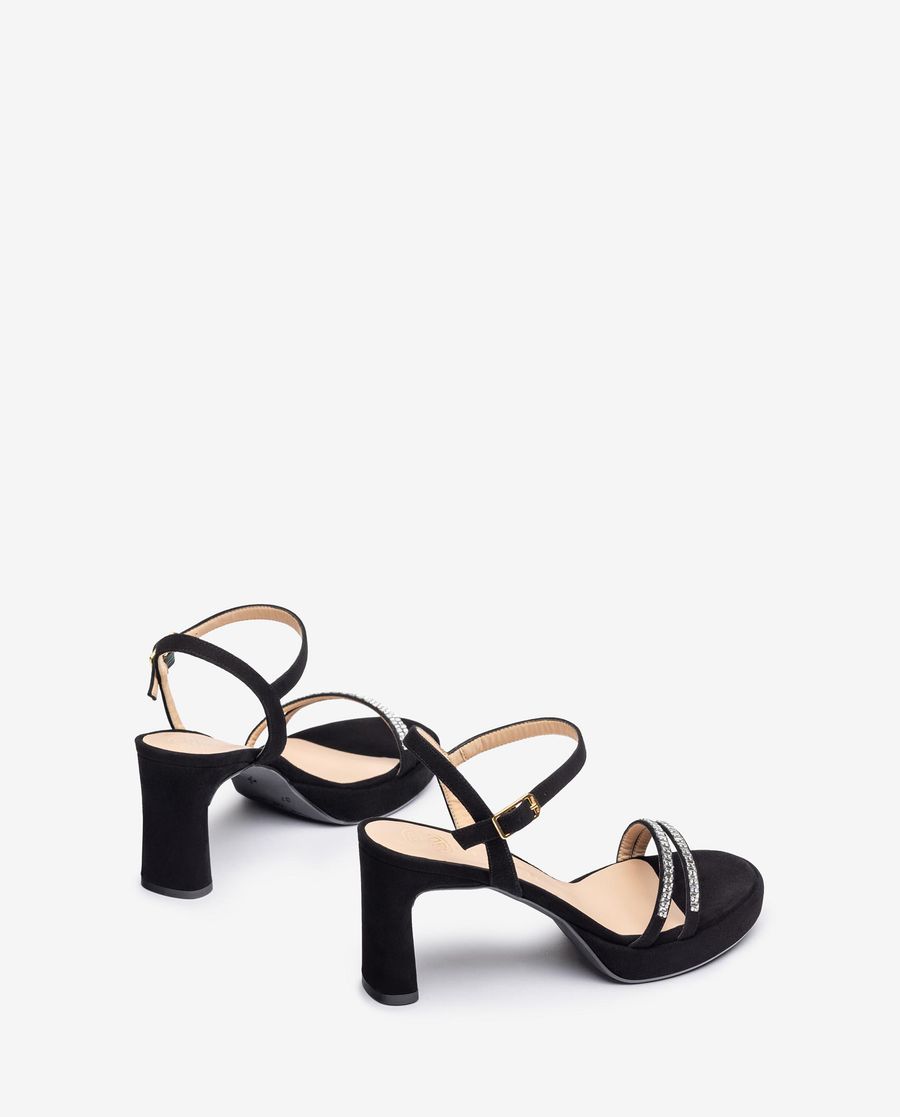 Sandales habillées à cristaux Unisa pour femme - Noir