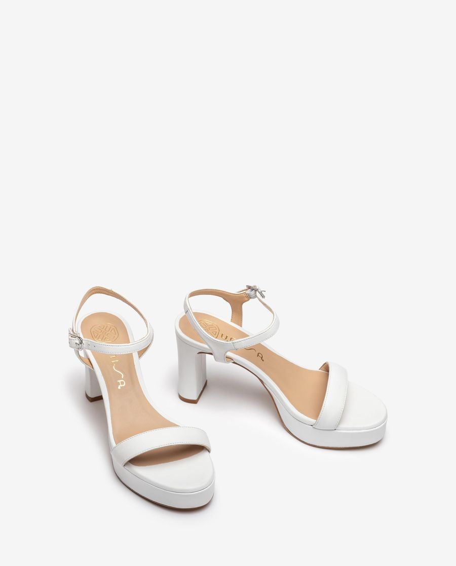 Sandales à plateforme et talon Unisa pour femme - Blanc