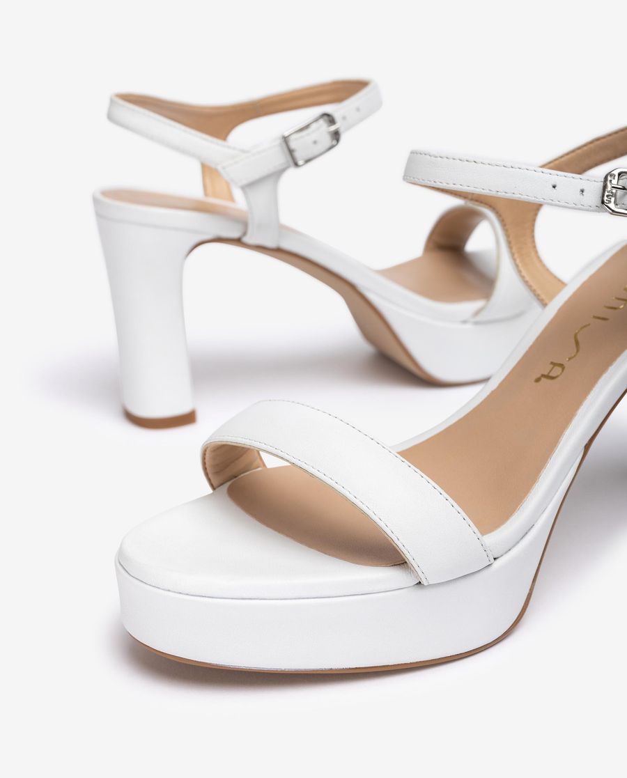 Sandales à plateforme et talon Unisa pour femme - Blanc