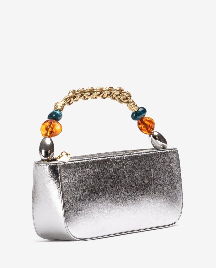 Sac à main Unisa Femme avec poignée tressée et ornement - Argent