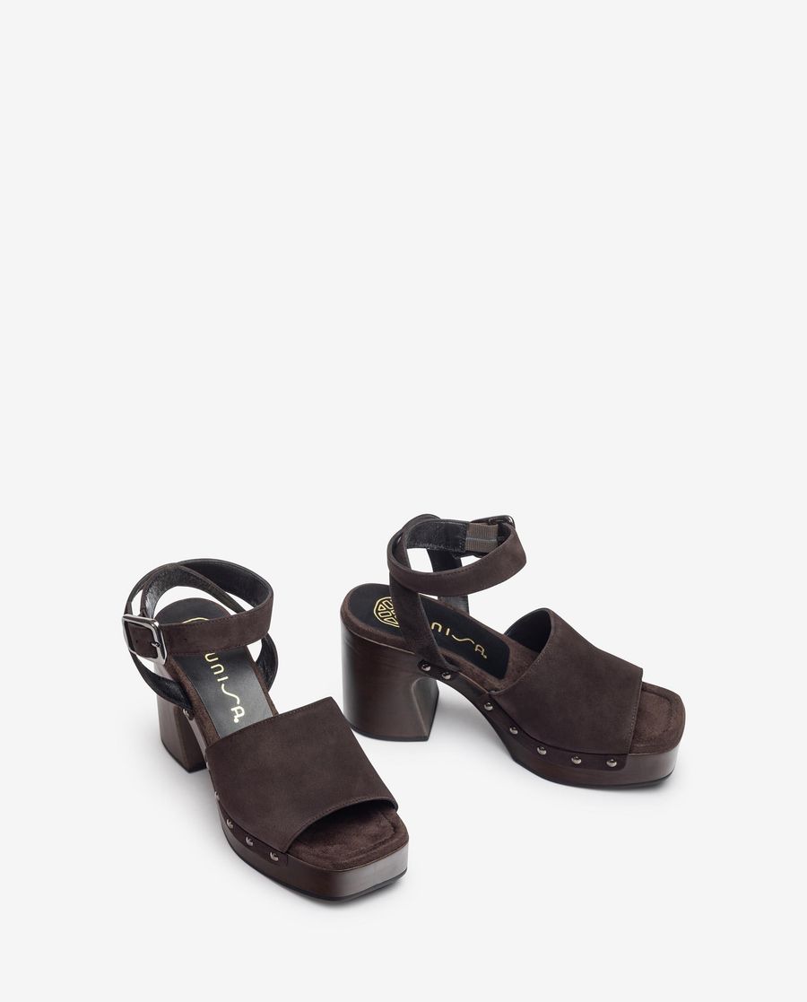 Sandales à bout large Unisa pour femme - Marron