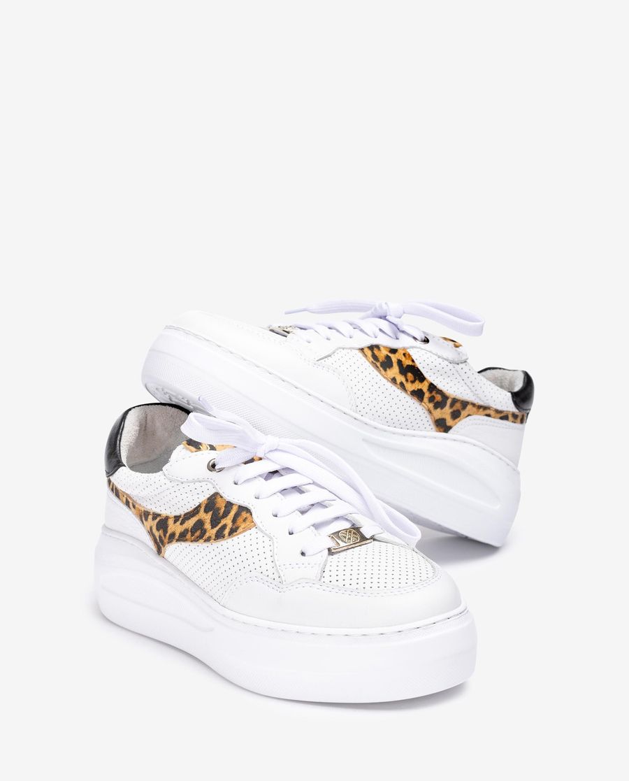 Unisa Baskets en daim imprimé pour femme - Blanc