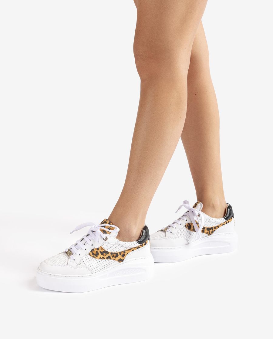 Unisa Baskets en daim imprimé pour femme - Blanc