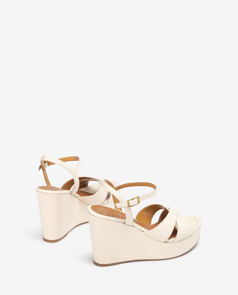Sandales compensées hautes Unisa pour femme - Blanc
