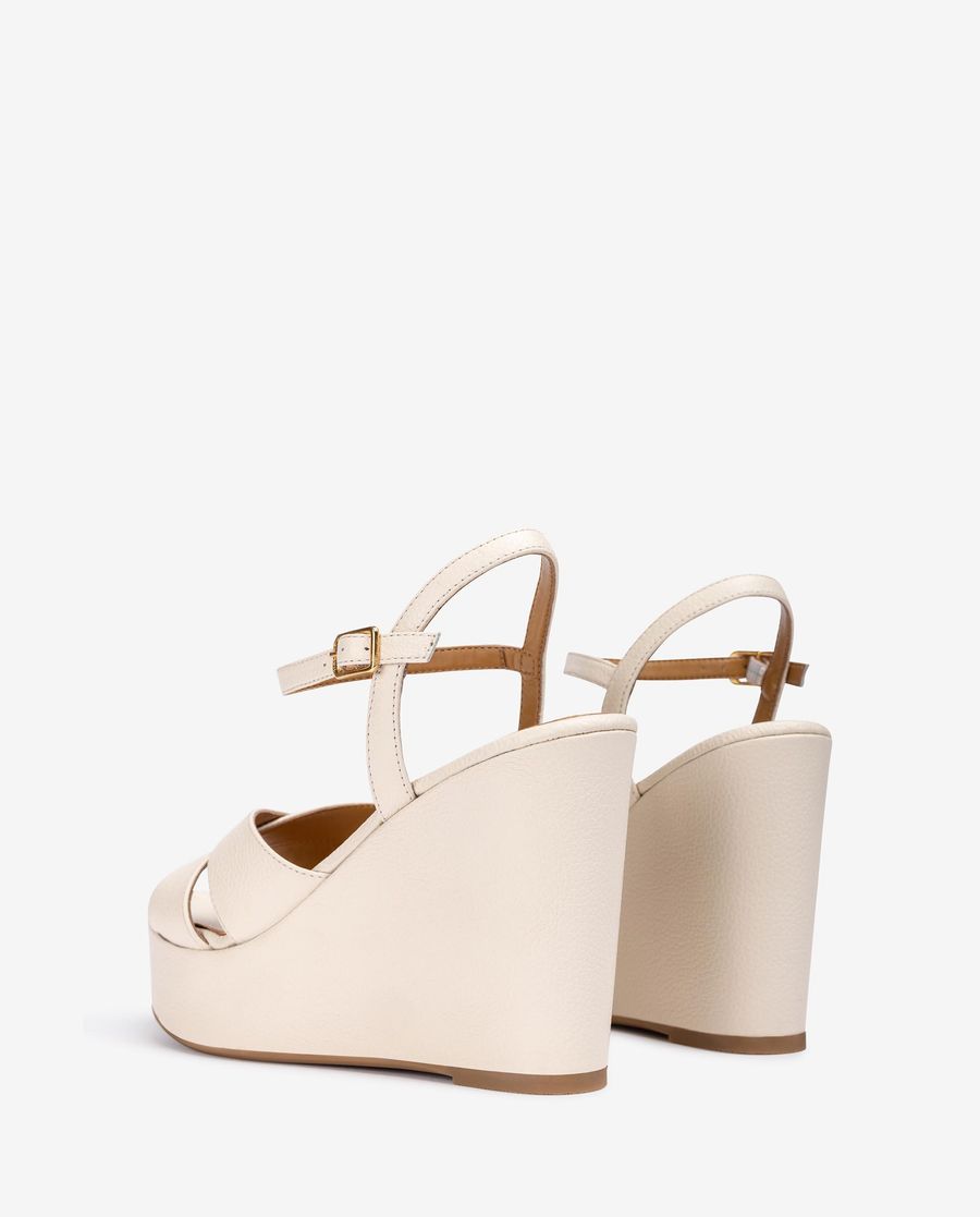 Sandales compensées hautes Unisa pour femme - Blanc