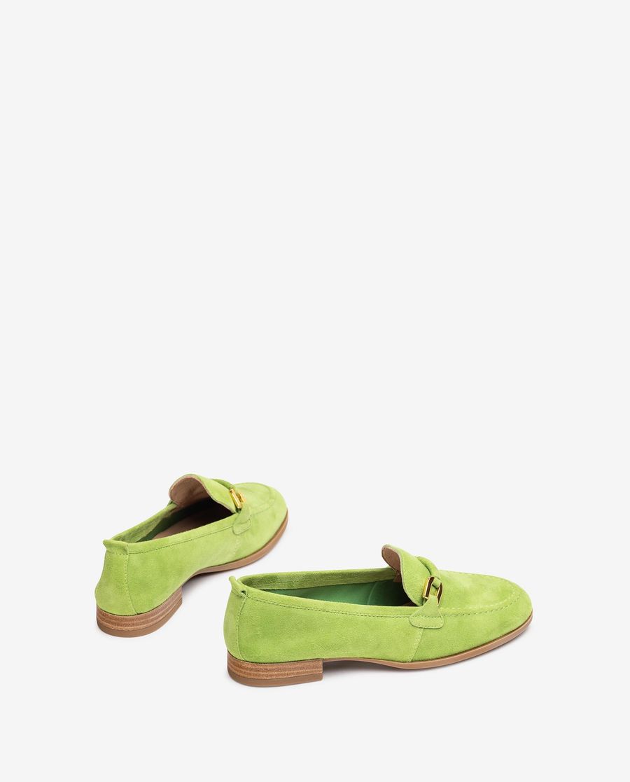 Mocassin Unisa pour femme avec garniture en cuir assortie - Vert