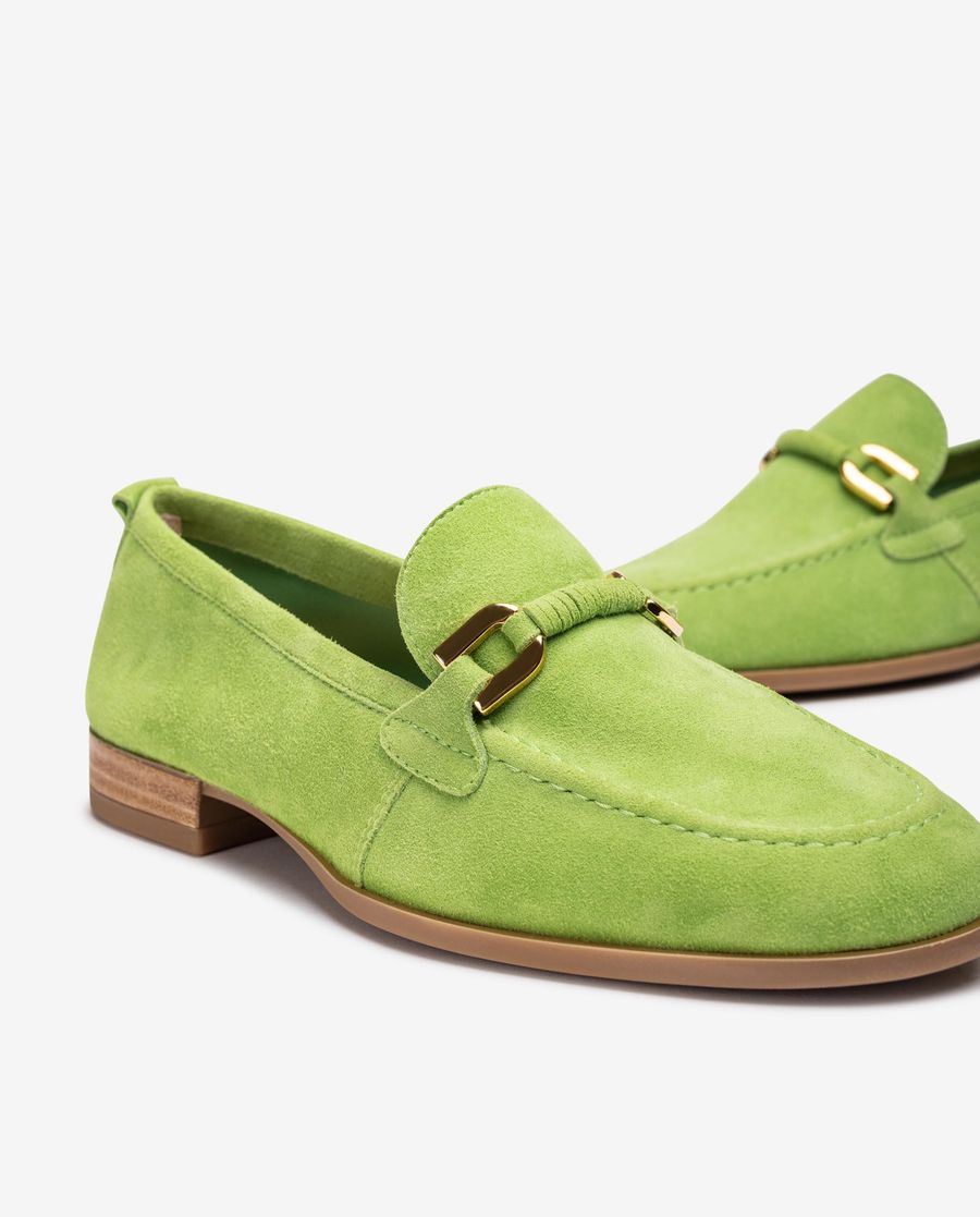 Mocassin Unisa pour femme avec garniture en cuir assortie - Vert