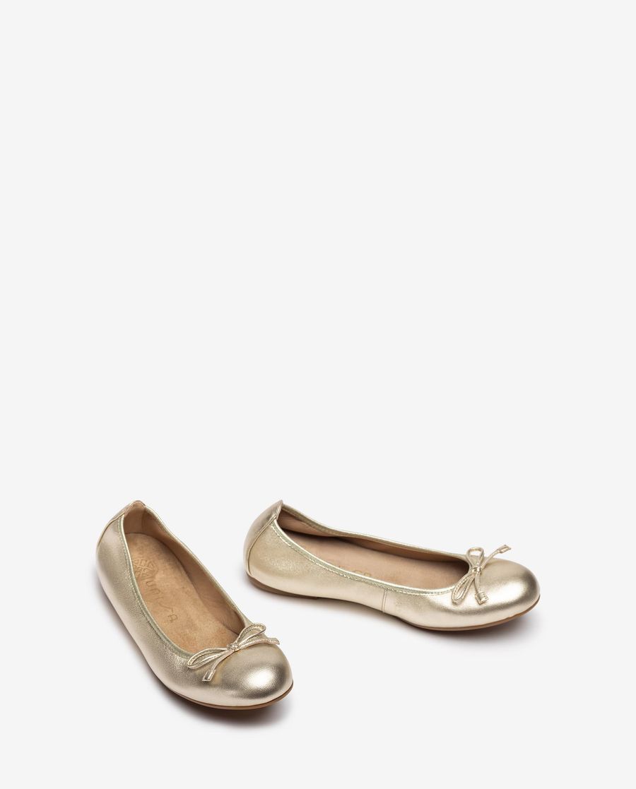 Ballerines Unisa à bout rond pour femme - Doré