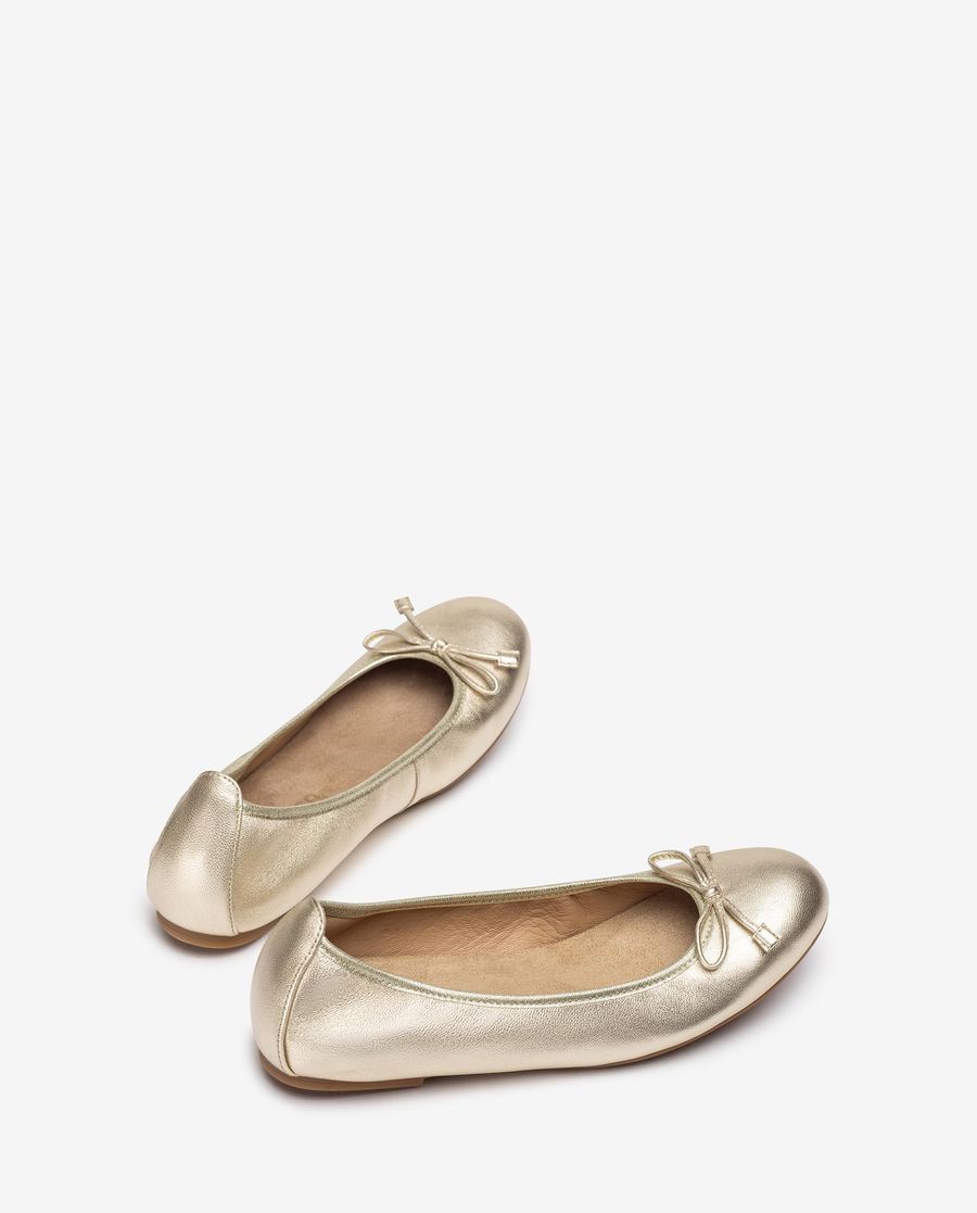 Ballerines Unisa à bout rond pour femme - Doré